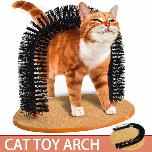 Cat Arch Self-Grooming Toy – Massage Brush & Scratching Pad for Cats